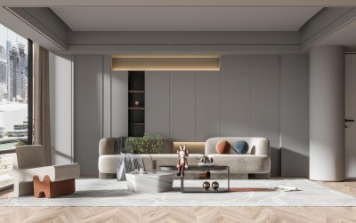 现代家居客厅3D模型下载